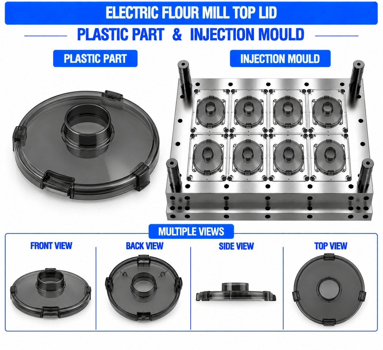 Electric Flour Mill Plastic Top Lid Mould and Moulding Service